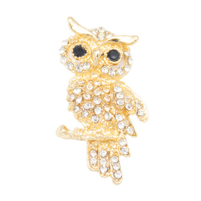 wholesale Rhinestone animal Owl Full bore Brooch Cross border wish fashion Amazon Best Sellers Retro brooch female