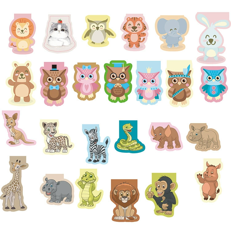 Amazon hot selling magnetic bookmarks for animal plants cute cartoon book signing free design