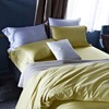 工廠定制60支純色長絨棉貢緞純棉床上用品四件套床單床笠款橄榄黃
