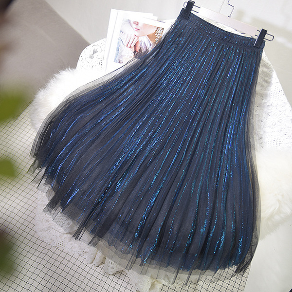 Summer long pleated skirt