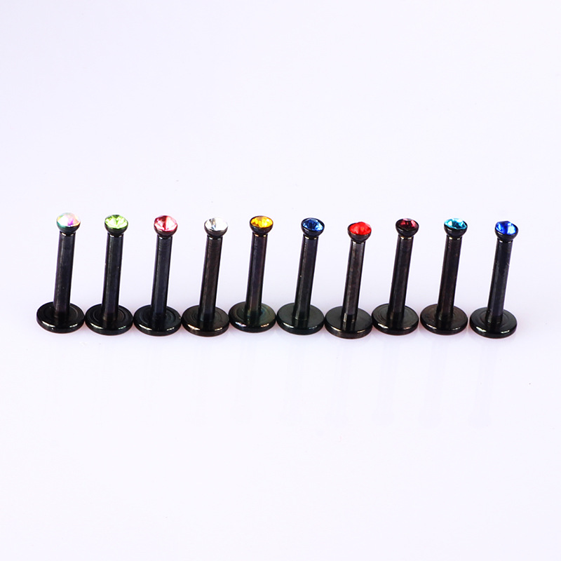 Stainless Steel Lip Flat Bottom Mini 2mm Diamond Labret Stud Ear Bone Nail Inner Tooth Body Piercing Jewelry detail image 9