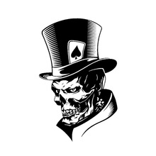 J-241 Joker Skeleton Skull 骷髏頭撲克牌個性車貼 可訂做