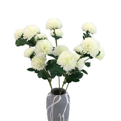 熱賣款  仿真球菊居家裝飾婚慶 搭配花瓶插花3頭蒲公英乒乓菊假花