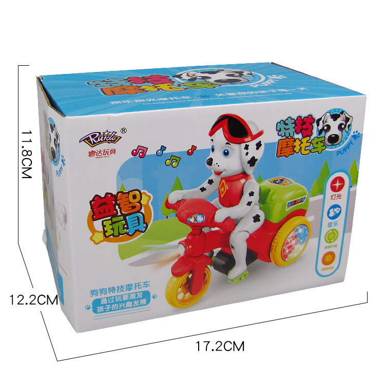 Coche eléctrico del truco del perrito de tres ruedas Coche de volcado giratorio universal de la historieta ligera de la música Coche de juguete eléctrico de los niños