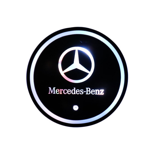 Car luminous water coaster USB charging seven-color LED anti-slip coaster car supplies car interior atmosphere light