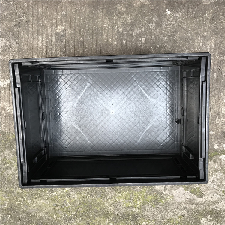 汕头黑色防静电塑料箱607*495*404揭阳折叠箱防静电运输物流箱