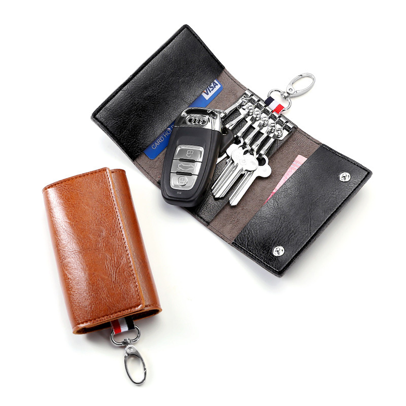 Soft Leather Key Holder Organizer Pouch Men Women Car Key Wallet House  Keychain Housekeeper Key Case Zipper Bag Mini Card Bag - AliExpress