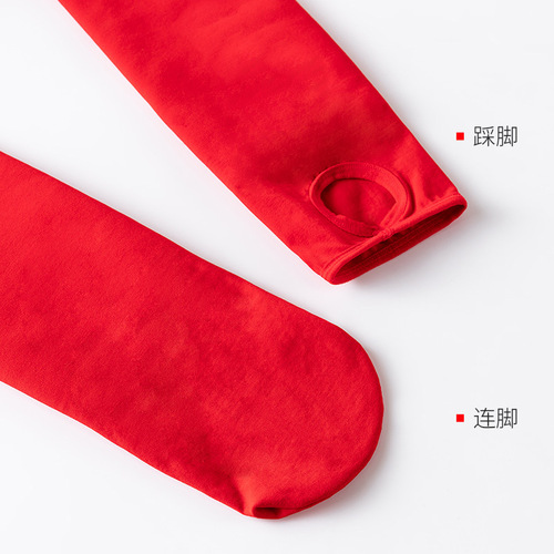 Thin bright red stockings, wedding year female pantyhose, festive bride leggings, adult leggings