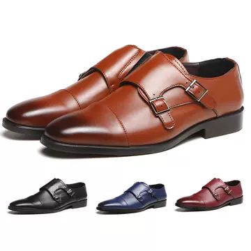 Men'S Formal European And American Small Square Head Leather Shoes - ShopShipShake