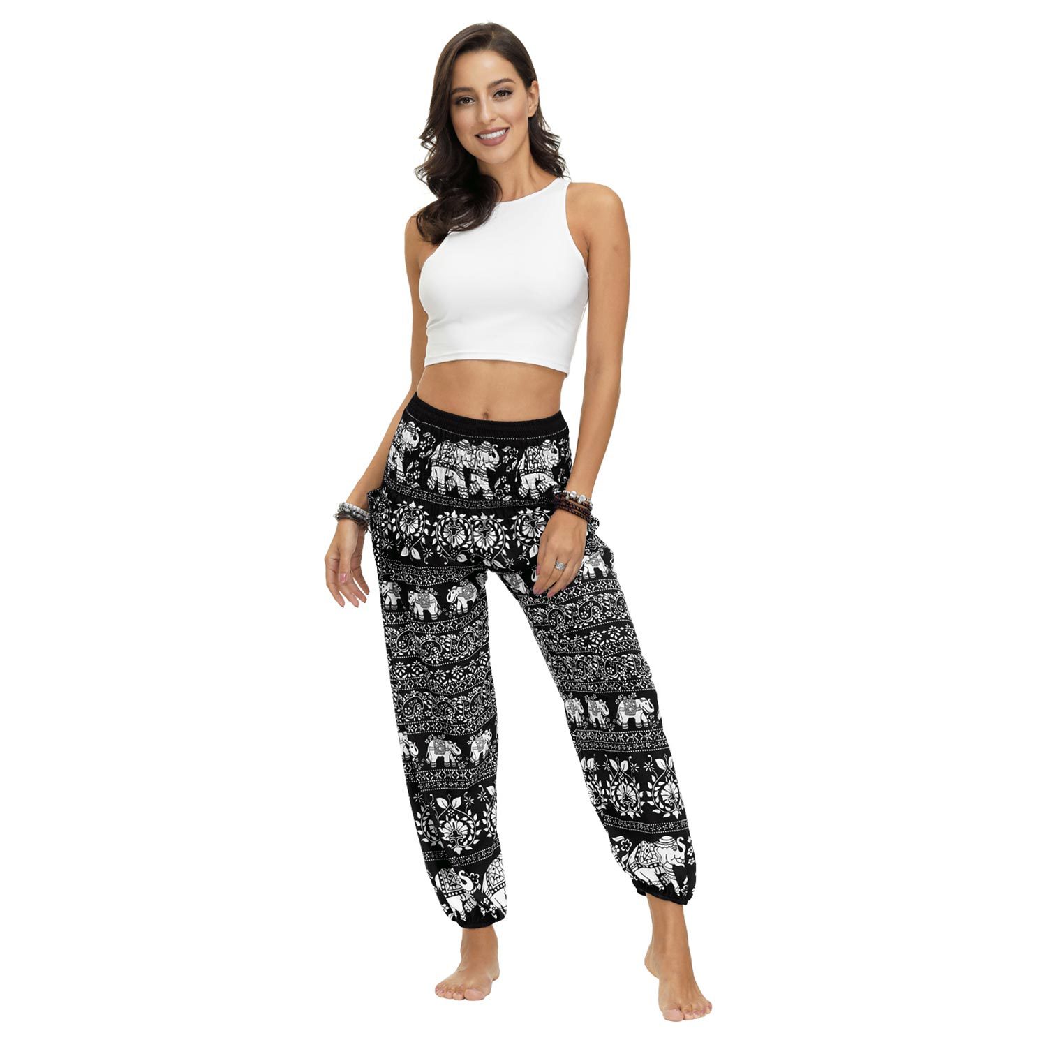 digital printing casual light loose yoga pants nihaostyles clothing wholesale NSMDF71148