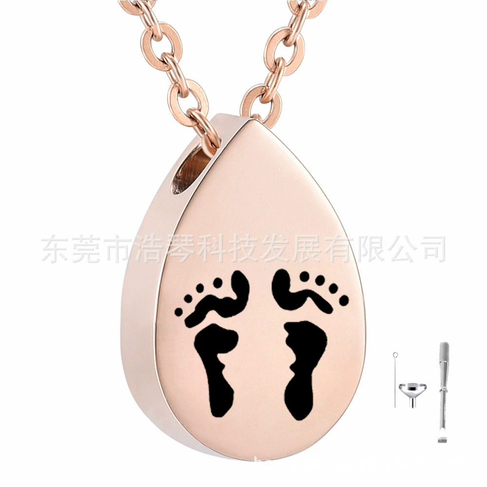 Европейские и американские ювелирные изделия памятные родственники пепел ожерелье капли воды в форме следов cinerary шкатулка кулон мода персонализированный флакон духов