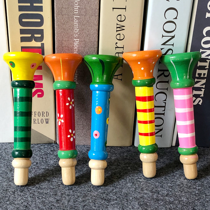 厂家直销批发 多彩木制小喇叭 儿童彩色益智乐器木制益智玩具