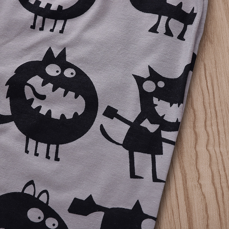 Baby Cotton Pants - Monster Print