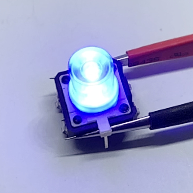 12*12带灯轻触开关 12*12带灯开关 透明按柄 发光亮 带灯开关