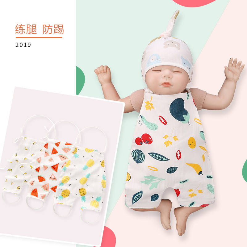 婴儿肚兜练腿防踢 夏季薄款可爱新生儿连脚童背心 厂家直销现货|ru