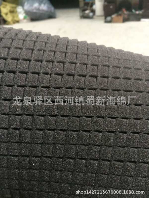 厂家直销黑色高密度40密度防震手撕小方格海绵泡沫/防震手撕海绵