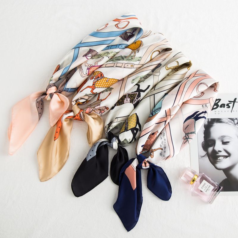 春季新款韩国丝巾小方巾女士百搭装饰领巾2020秋冬印花小围巾批发|ms