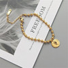 Golden retro bracelet, jewelry, 750 sample gold, Korean style, simple and elegant design, internet celebrity