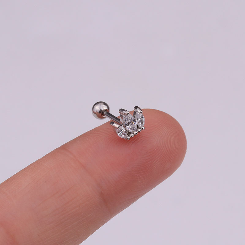 Ear Cartilage Rings & Studs Fashion Crown Copper Plating display picture 9