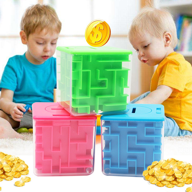Los niños de la educación temprana inteligencia juguetes 3D tridimensional laberinto cubo alcancía de entrada laberinto bola pequeño regalo laberinto
