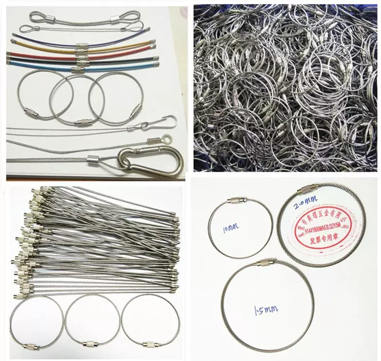 厂家供应各种不锈钢钢丝绳钢丝圈彩色包胶钢丝绳镀锌钢丝绳加工