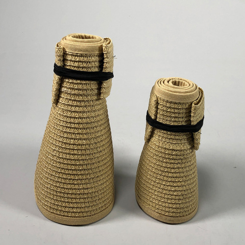 New style women's summer sun hat, personalized foldable straw hat, empty top Velcro straw hat, sun hat, sun hat