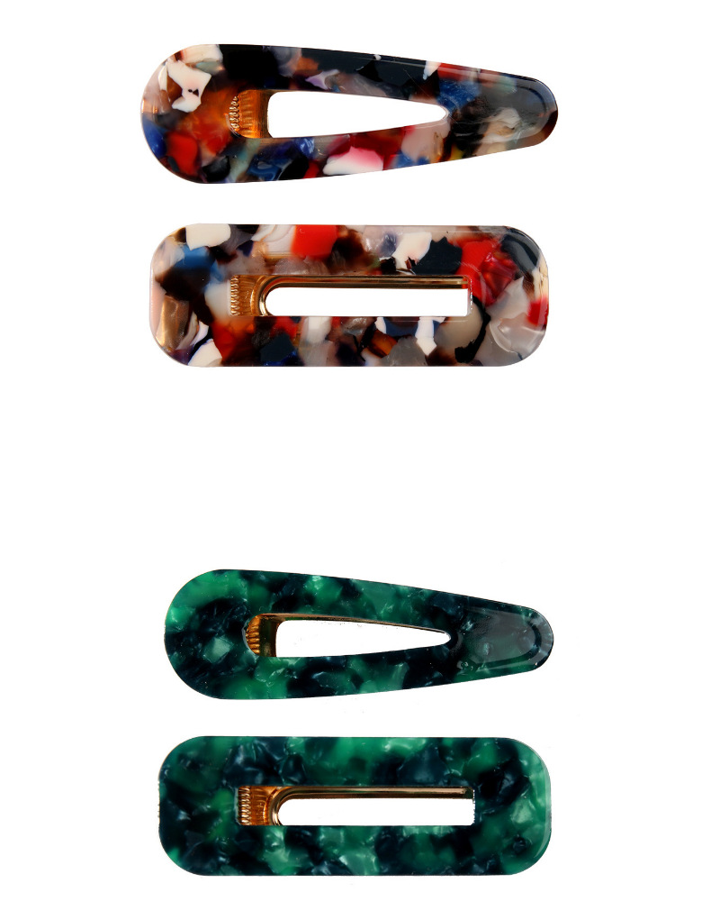 28g Weight No Inlaid Inlay Material Headwear Classification Festival Occasion Synthetics Material Geometric Pattern Women'S Gender Plating Design Fashion Style Multicolor Color Colorful Geometric-shaped Hollow Out Two-piece Hair Clip Set 10