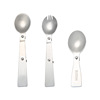 Street handheld tableware stainless steel, set for traveling, folding fork, spoon engraved, wholesale