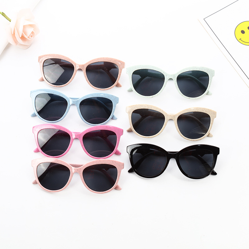 Gafas de Sol Infantil de Paja de Trigo, Protección UV400, para Niños y Uso Diario