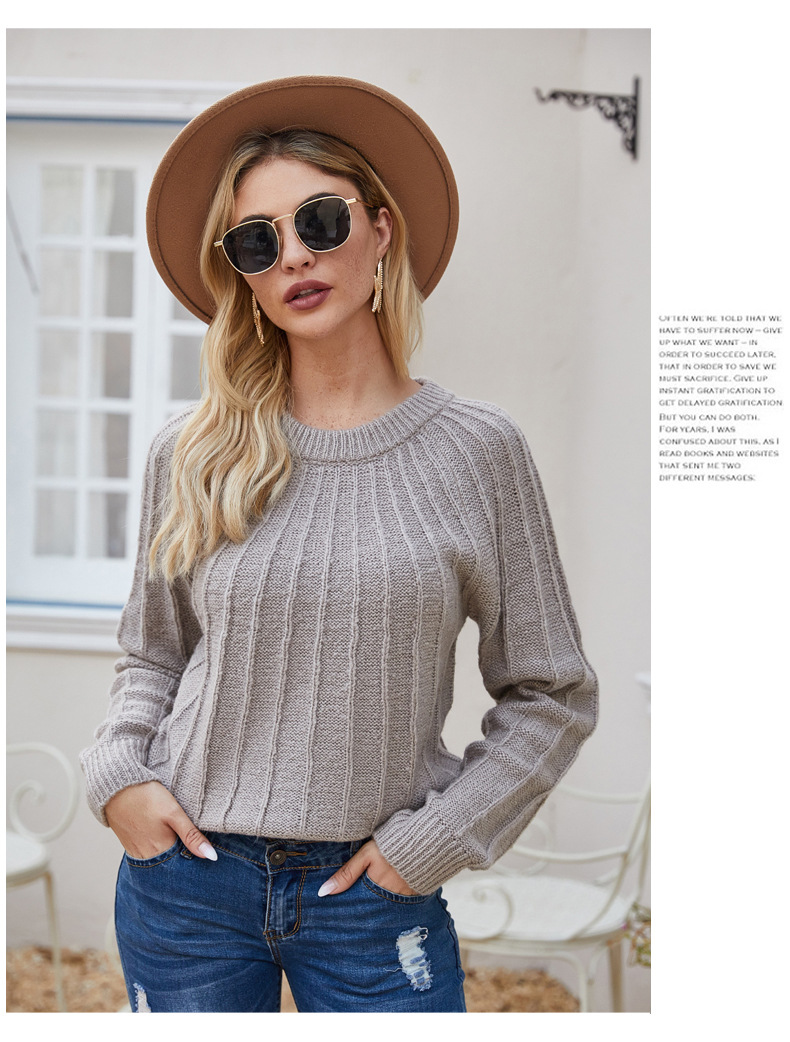 new women s pullover loose hot style solid color women s knitted sweater NSYH7165