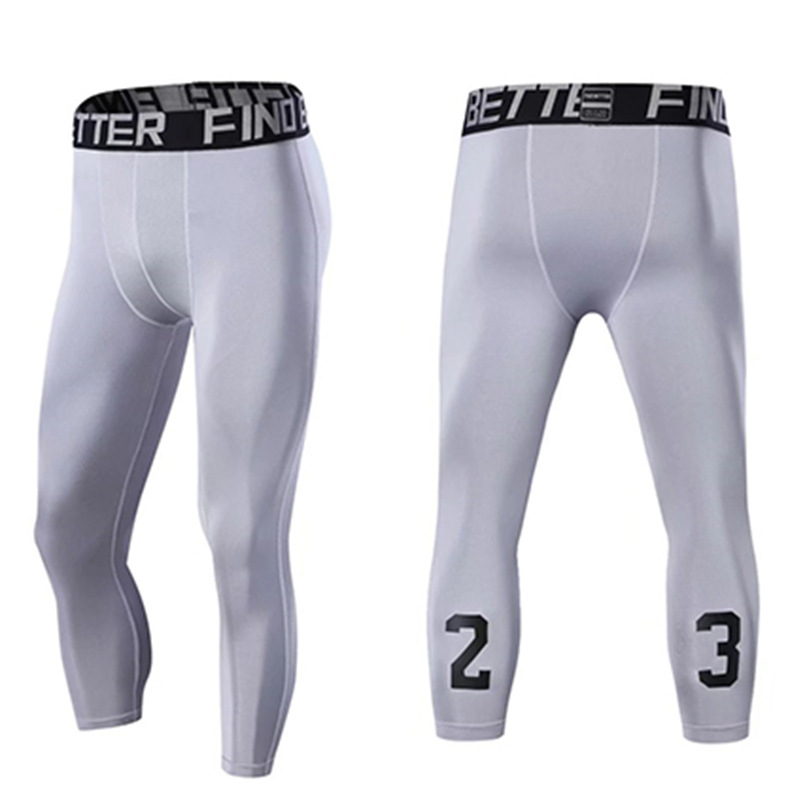 2019 summer new pattern Sports pants Quick drying Fitness pants Tight fitting Cropped Trousers personality Basketball Football Leggings