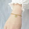 Golden retro bracelet, jewelry, 750 sample gold, Korean style, simple and elegant design, internet celebrity