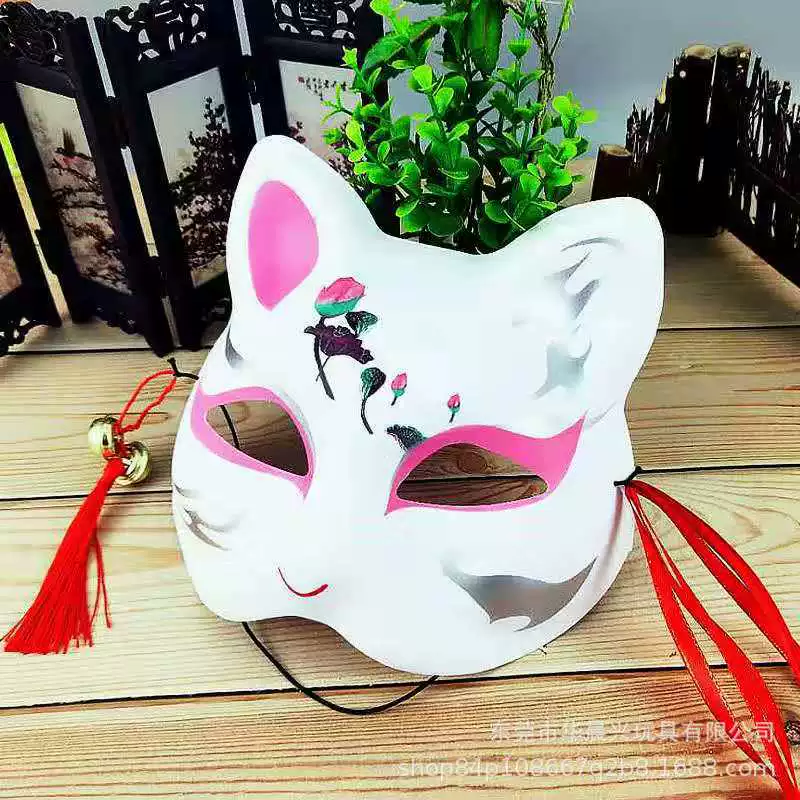 Маленький колокольчик, маска японская PVC, новая коллекция, лиса, енот, ручная роспись