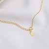 Necklace, golden fashionable diamond, accessory, silver 925 sample, 750 sample gold, European style