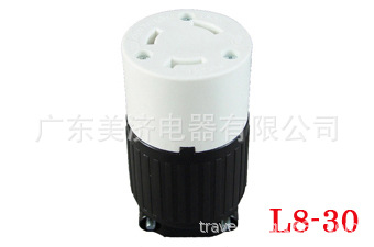 LK-7334 美规插座 20A250V 防松引挂式中间母插头 NEMA L8-30R