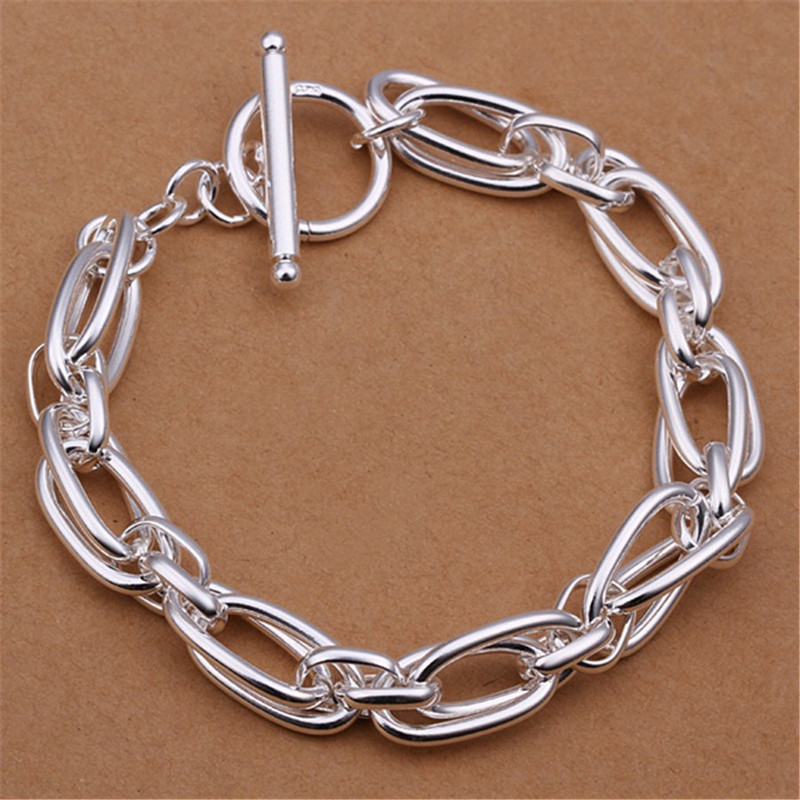 Foreign trade hot selling ten thousand words grape TO bracelet silver bolt buckle faucet bracelet for men and women H320