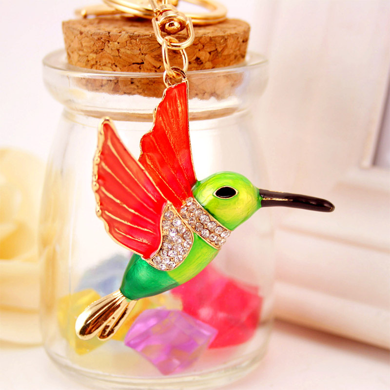Creative Cute Woodpecker Keychain Bird Key Chain Animal Metal Pendant display picture 9