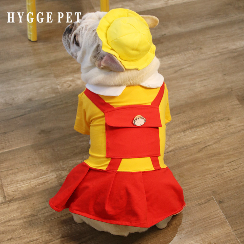 ins new pattern Explosive money Pets school uniform Ball knapsack skirt France bucket Corgi Big Dog clothing Pets clothes