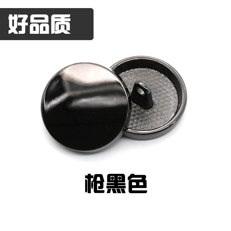 Fuente de la fábrica de metal Botón de metal de calidad de espejo plano hebilla de la moda hebilla de la capa redonda de coser a mano hebilla de pie alto