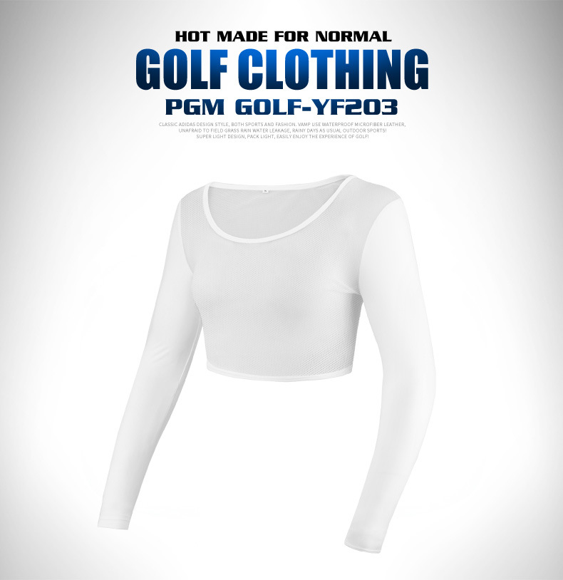 Áo chống nắng golf nữ tay lỡ dáng dài chất lụa mềm — Nửa Áo sơ mi cơ sở YF204 (có mặt nạ), YF203 cổ tròn băng lụa tay áo nửa đáy chi tiết 25