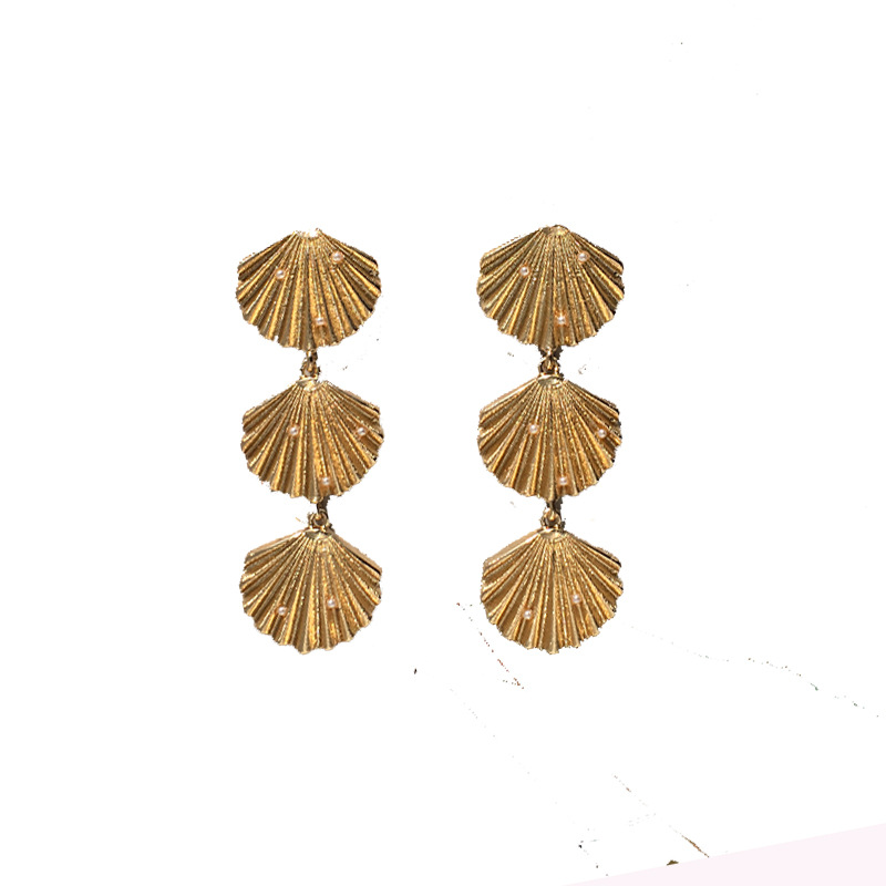 Creative New Retro Long Bohemian Creative Tassel Shell Earrings Wholesale Nihaojewerly display picture 6