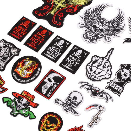 Junalu New Model Direct Sales Motorbike Patch Embroidered Badge Patch Cartoon Fabric Patch Can