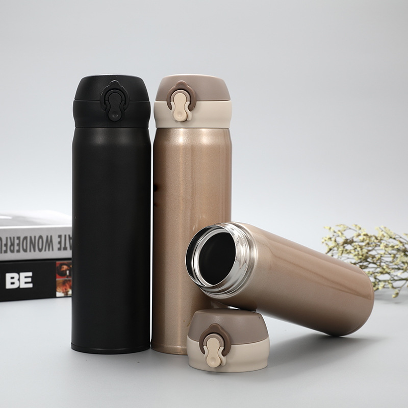 厂家新款不锈钢弹跳保温杯随手杯礼品广告杯促销礼品丝印激光logo