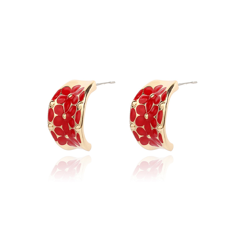 10g Weight Earrings Classification Wedding, Travel Occasion Women'S Gender White, Pink, Red, Yellow, Black Color Fashion New Colorful Exaggerated Women's Earrings 3