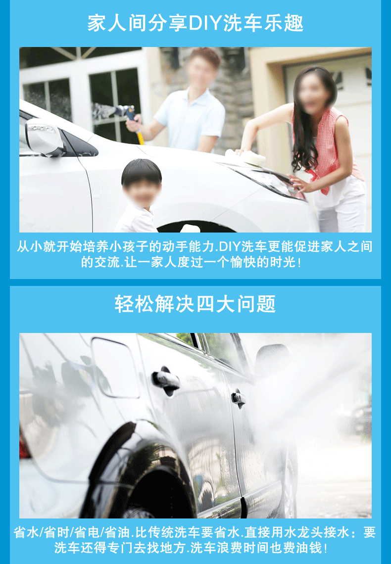 CHISHAN洗车套装汽车清洁工具用品洗车刷子海绵擦车块七件刮板毛巾洗护包详情30