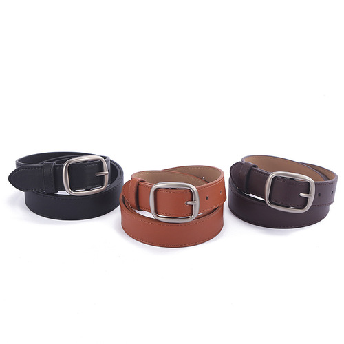  New Women's Belt Korean Style Simple Retro Square Pin Buckle Belt Female Student Youth With Jeans Belt