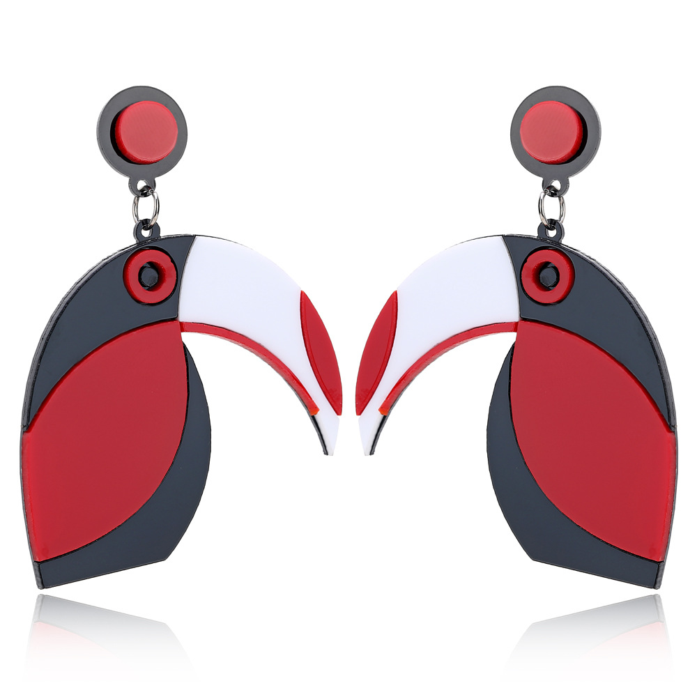 New Fashion Simple Exaggerated Acrylic Parrot Earrings Trend Earrings display picture 6