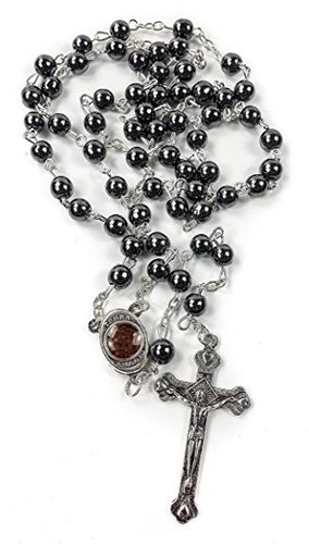 Rosary necklace for women and men non-magnetic black gallstone cross Catholic church praying Rosary necklaces 