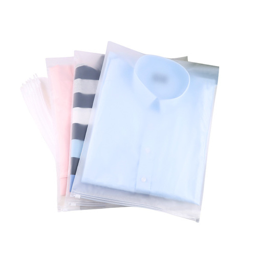 Clothing plastic bag thickened frosted zipper bag with printable logo leggings packing bag travel storage zipper bag