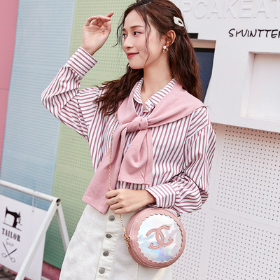 Wholesale Bag 2019 New Lovely Korean Version Little Round Girl Bag Baitao Girl Hand-held Small Fresh Single Shoulder Slant Bag